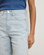Veronica Beard Taylor Embroidered Wide-Leg Jean - Sun Spark