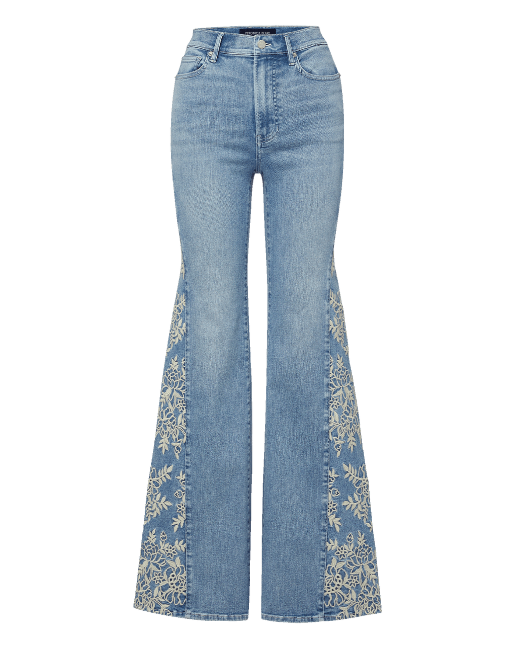 Veronica Beard Joplin Embroidered Flare Jean - Silverwood Moon