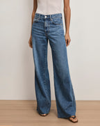 Veronica Beard Kasey Wide-Leg Jean - Bright Lakeshore