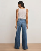 Veronica Beard Kasey Wide-Leg Jean - Bright Lakeshore