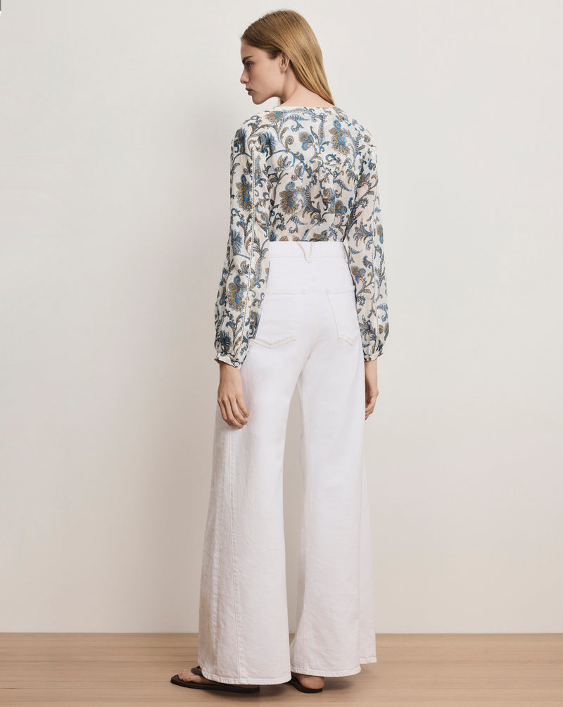 Veronica Beard Vicki Extra-Wide-Leg Jean - White