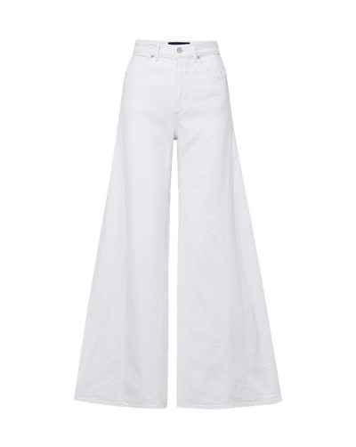 Veronica Beard White denim wide-leg jeans.