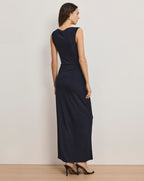Veronica Beard Kerilyn Ruched Maxi Dress - Navy