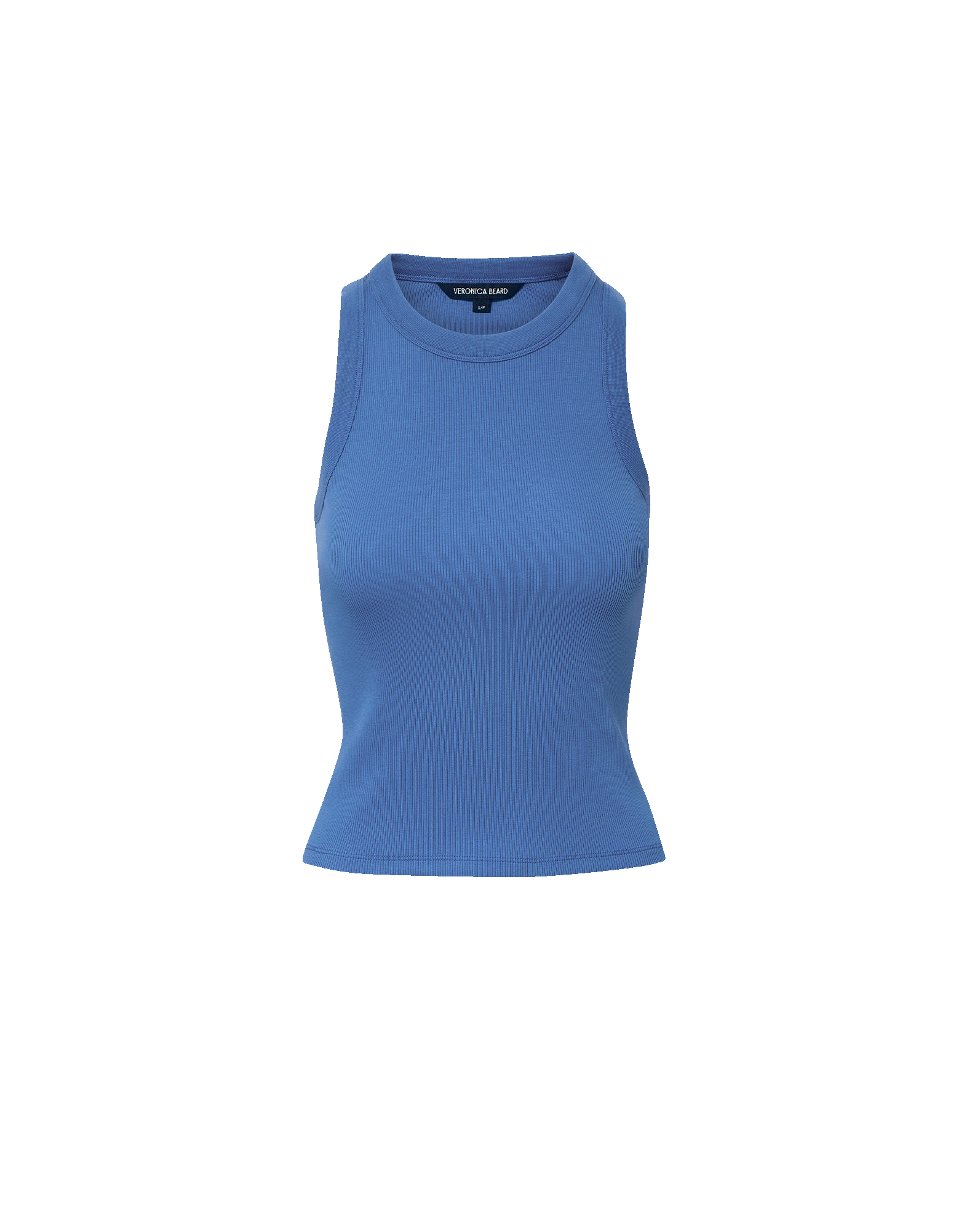 Veronica Beard Jordyn Cropped Tank Top - Blue Coast