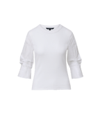 Veronica Beard Junia Mixed-Media T-Shirt - White