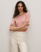 Veronica Beard Auclair Knit T-Shirt - Petal