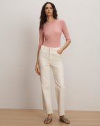 Veronica Beard Auclair Knit T-Shirt - Petal