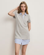 Veronica Beard Kenwood Mixed-Media Mini Dress - Light Heather Grey