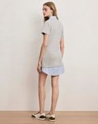 Veronica Beard Kenwood Mixed-Media Mini Dress - Light Heather Grey