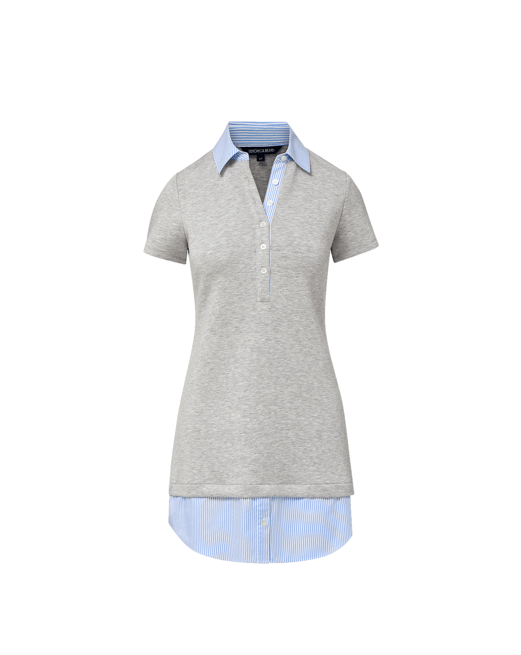 Veronica Beard Kenwood Mixed-Media Mini Dress Light Heather Grey