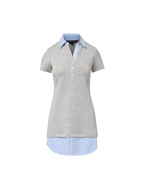 Veronica Beard Kenwood Mixed-Media Mini Dress Light Heather Grey