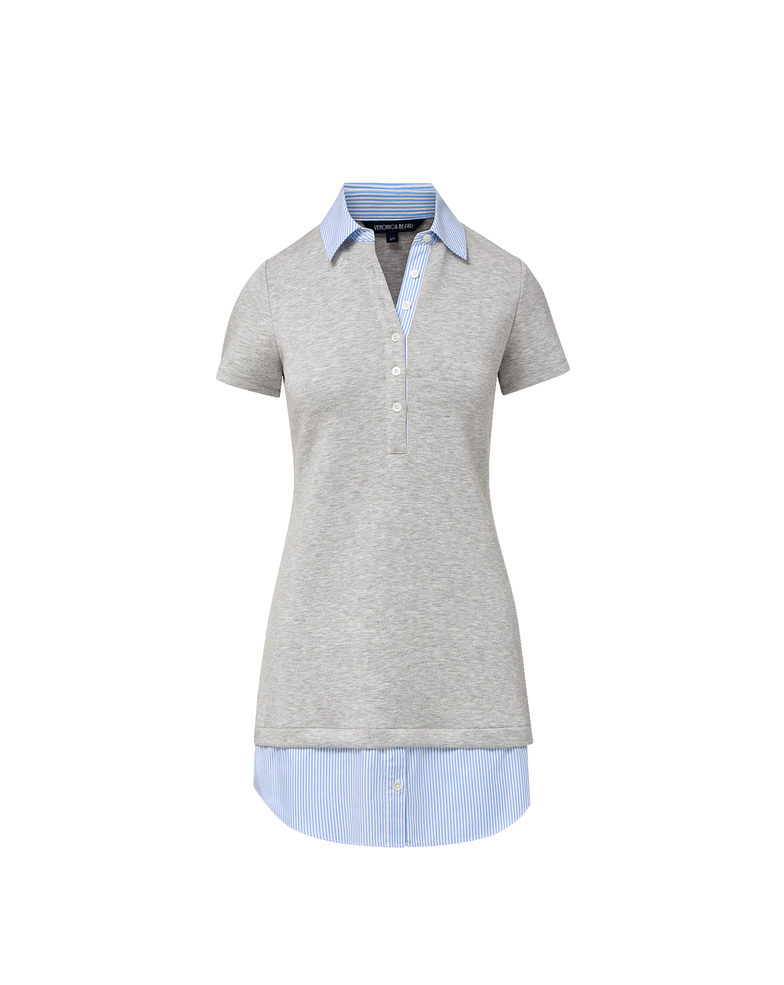 Veronica Beard Kenwood Mixed-Media Mini Dress Light Heather Grey