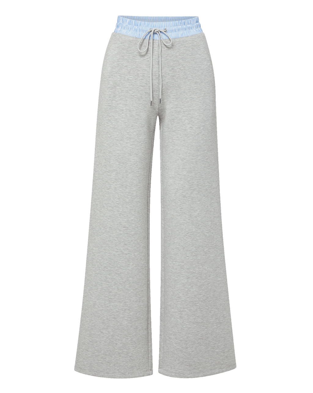 Veronica Beard Ernie Knit Wide-Leg Pants Light Heather Grey