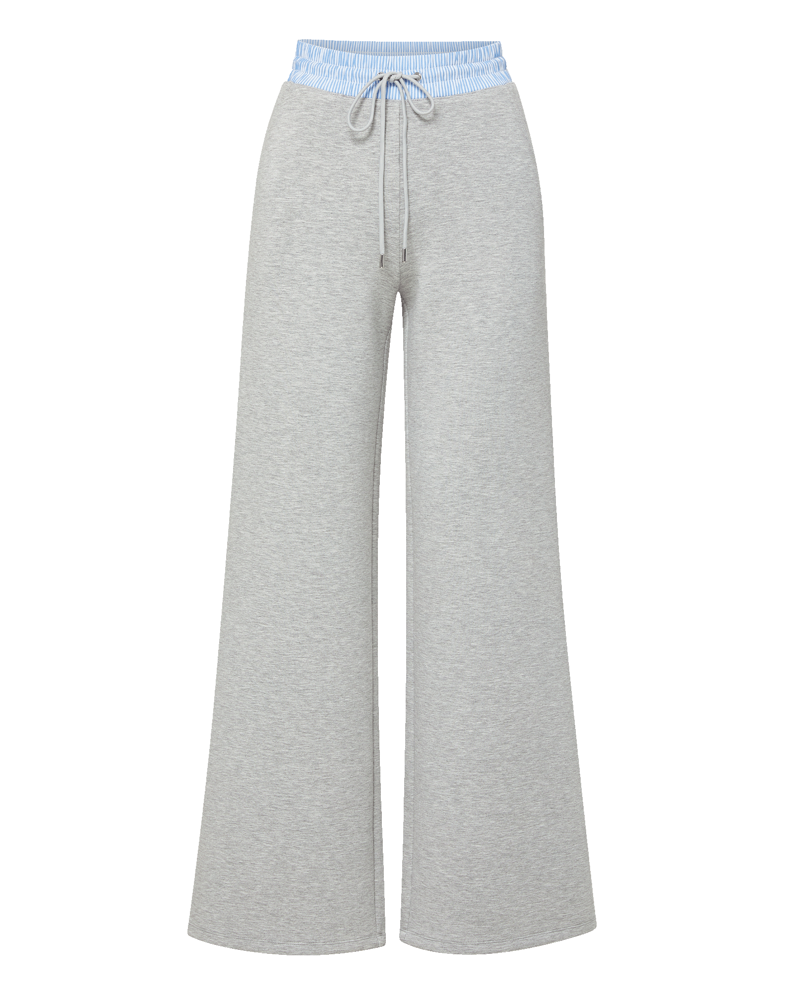 Veronica Beard Ernie Knit Wide-Leg Pants Light Heather Grey