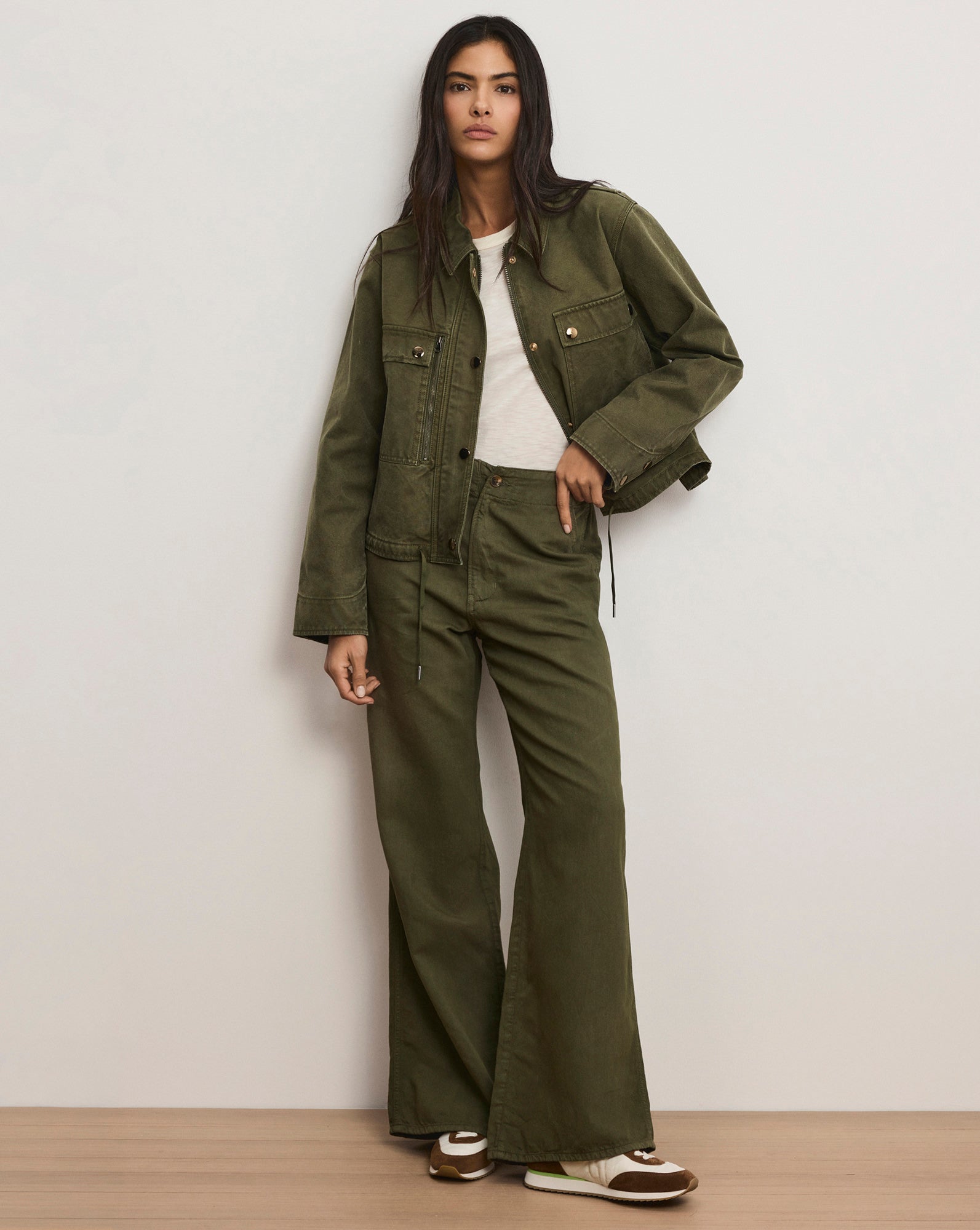 Veronica Beard Kasey Wide-Leg Pant - Army