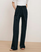 Veronica Beard Rosanna Wide-Leg Pant - Navy
