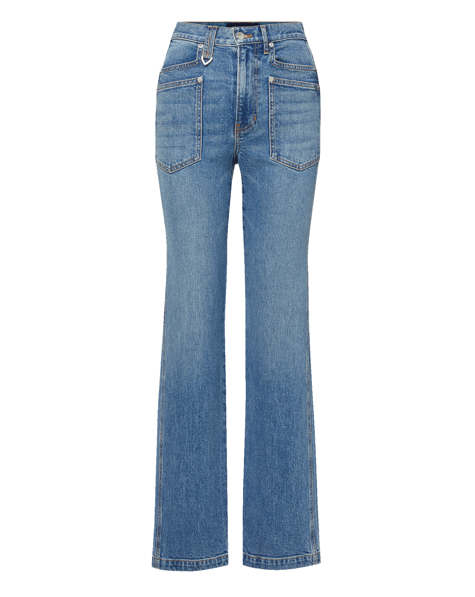 Veronica Beard Dylan Patch-Pocket Straight-Leg Jean - Orbit Glare