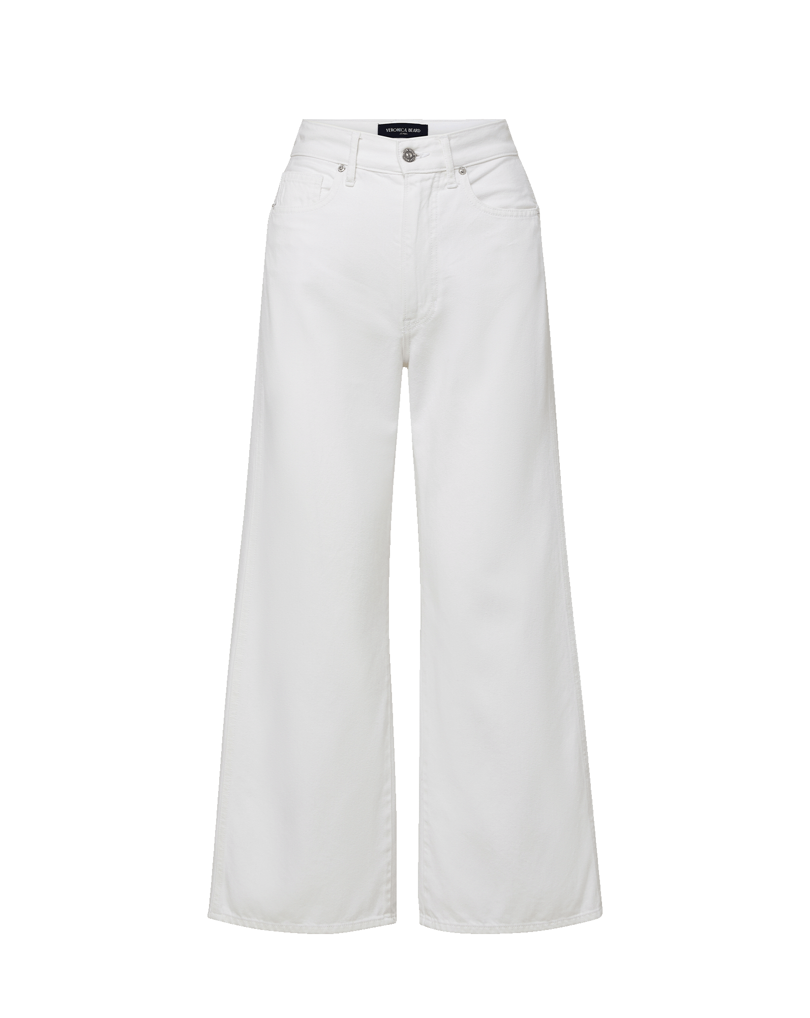 Veronica Beard Taylor Cropped Wide-Leg Jean - White