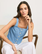 Veronica Beard Spensley Denim Vest - Bayside