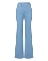 Veronica Beard Crosbie Flap-Pocket Slim Wide-Leg Jean Bayside
