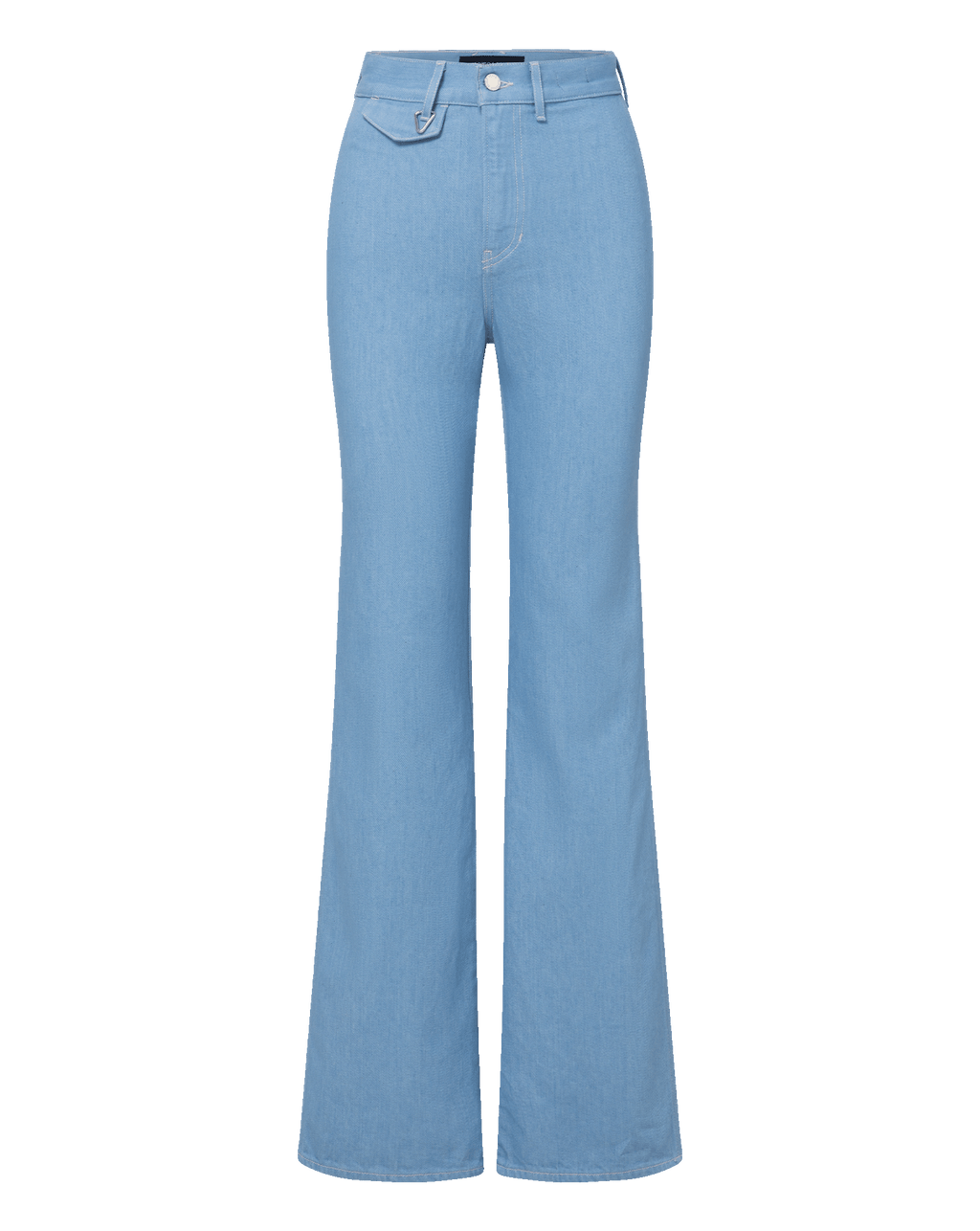 Veronica Beard Crosbie Flap-Pocket Slim Wide-Leg Jean Bayside