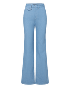 Veronica Beard Crosbie Flap-Pocket Slim Wide-Leg Jean Bayside