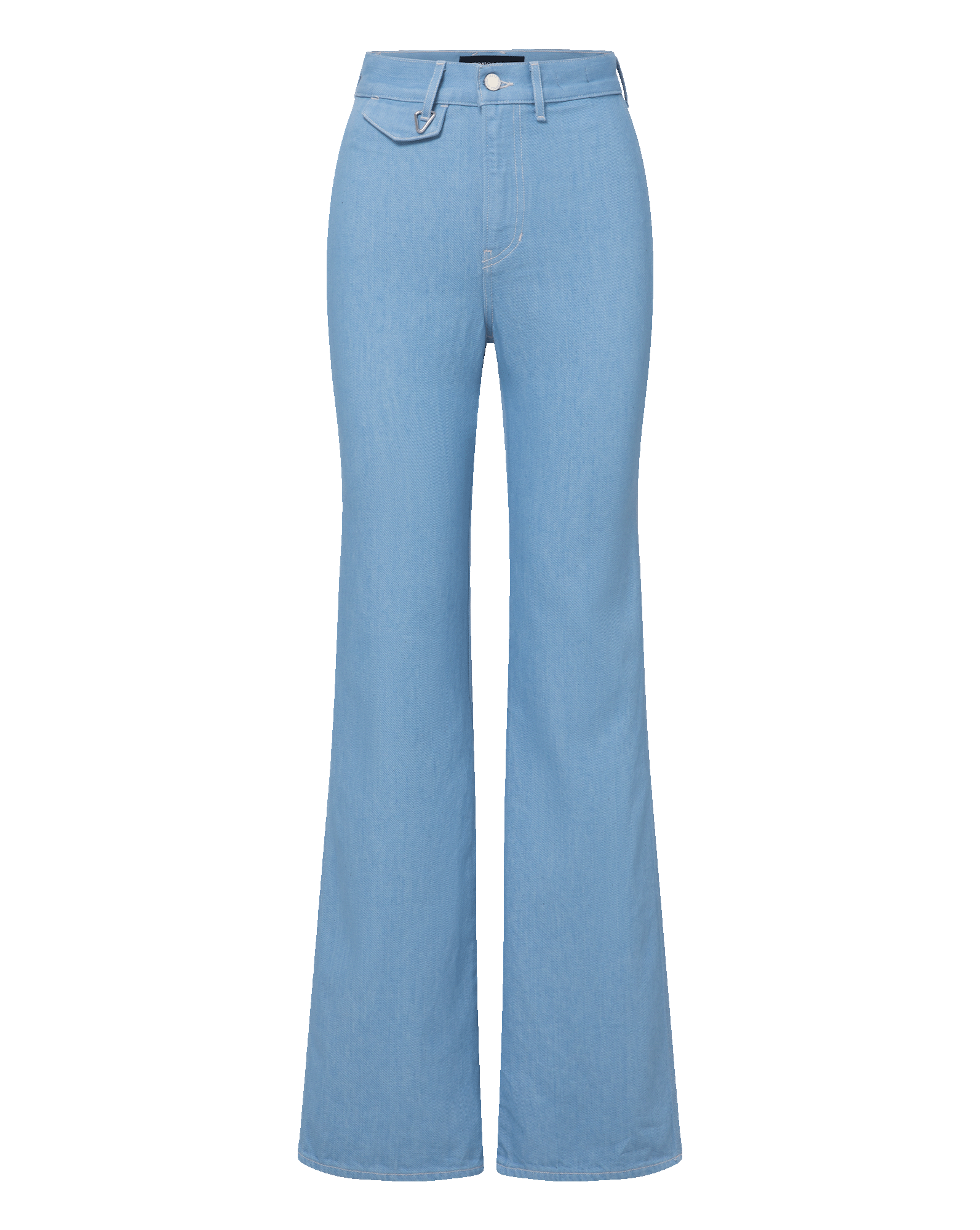 Veronica Beard Crosbie Flap-Pocket Slim Wide-Leg Jean Bayside