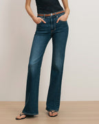 Veronica Beard Crosbie Slim Wide-Leg Jean - Bright Blue