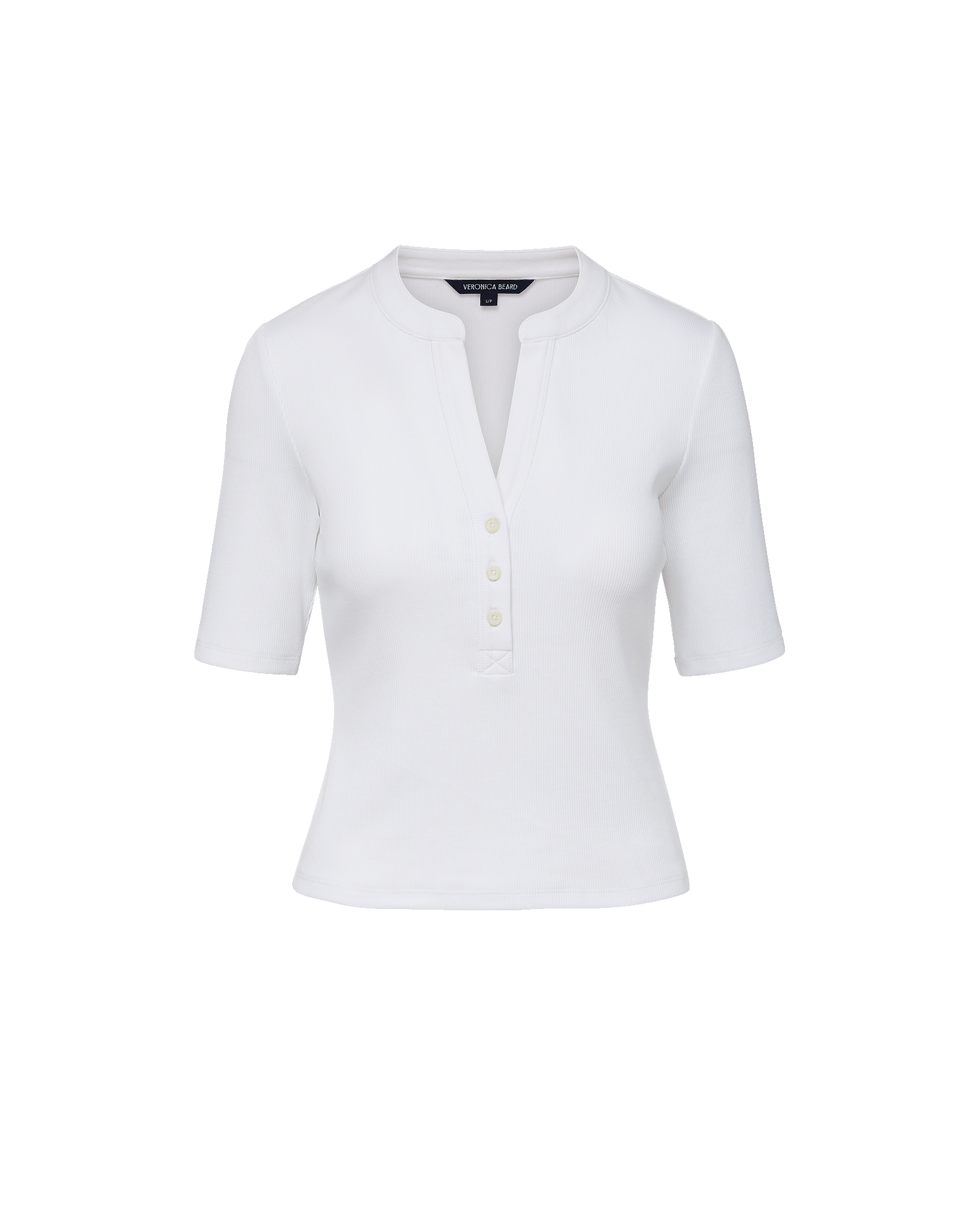 Veronica Beard Reubian Henley T-Shirt - White