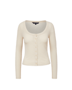 Veronica Beard Hyland Button-Down T-Shirt - Ecru
