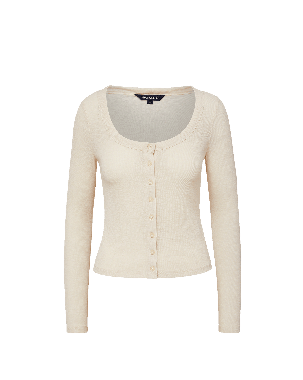 Veronica Beard Hyland Button-Down T-Shirt - Ecru