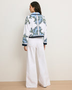 Veronica Beard Novelle Terry Button-Down Shirt - Blue Jay Multi