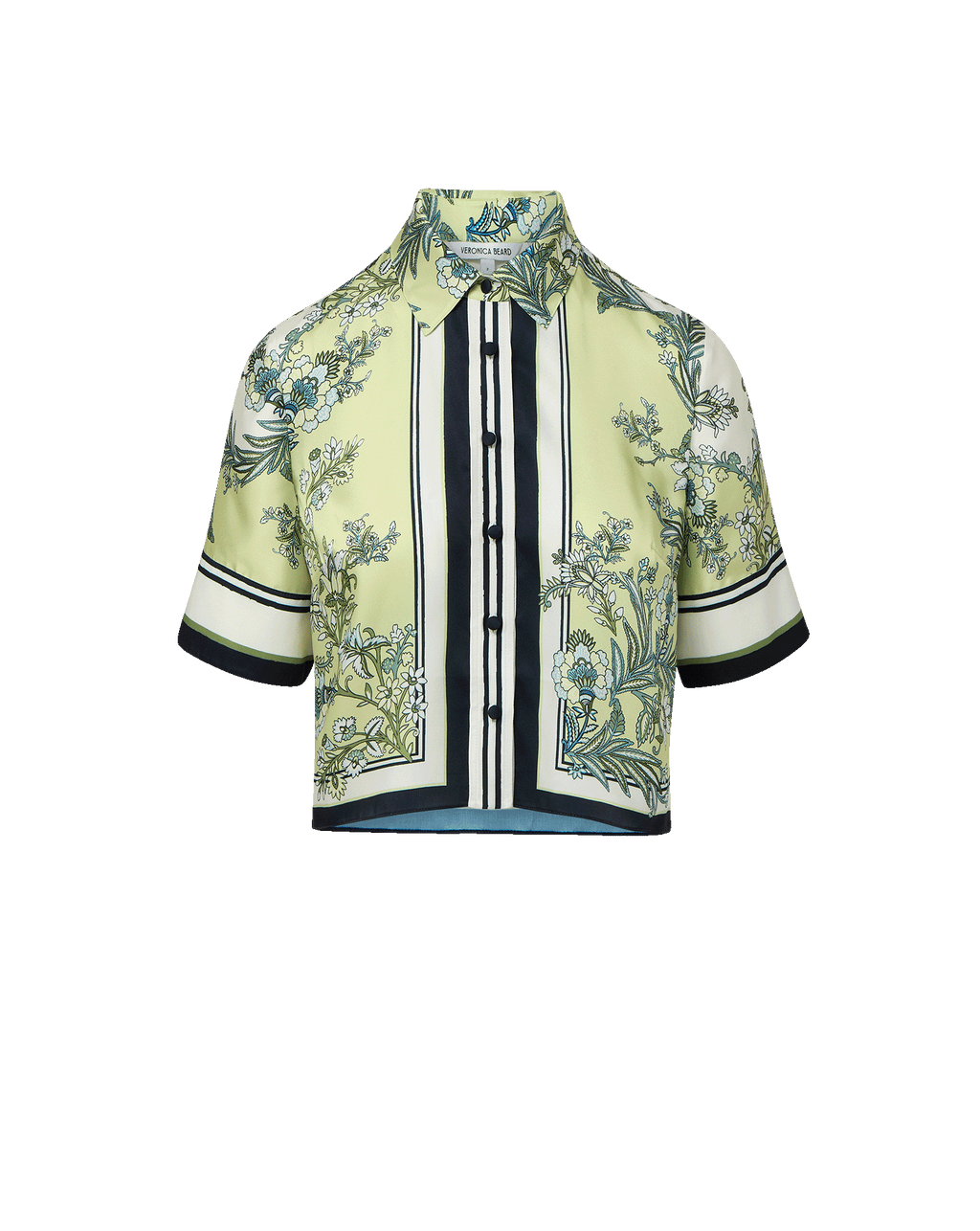 Veronica Beard Spruce Button-Down Shirt - Light Pistachio Multi