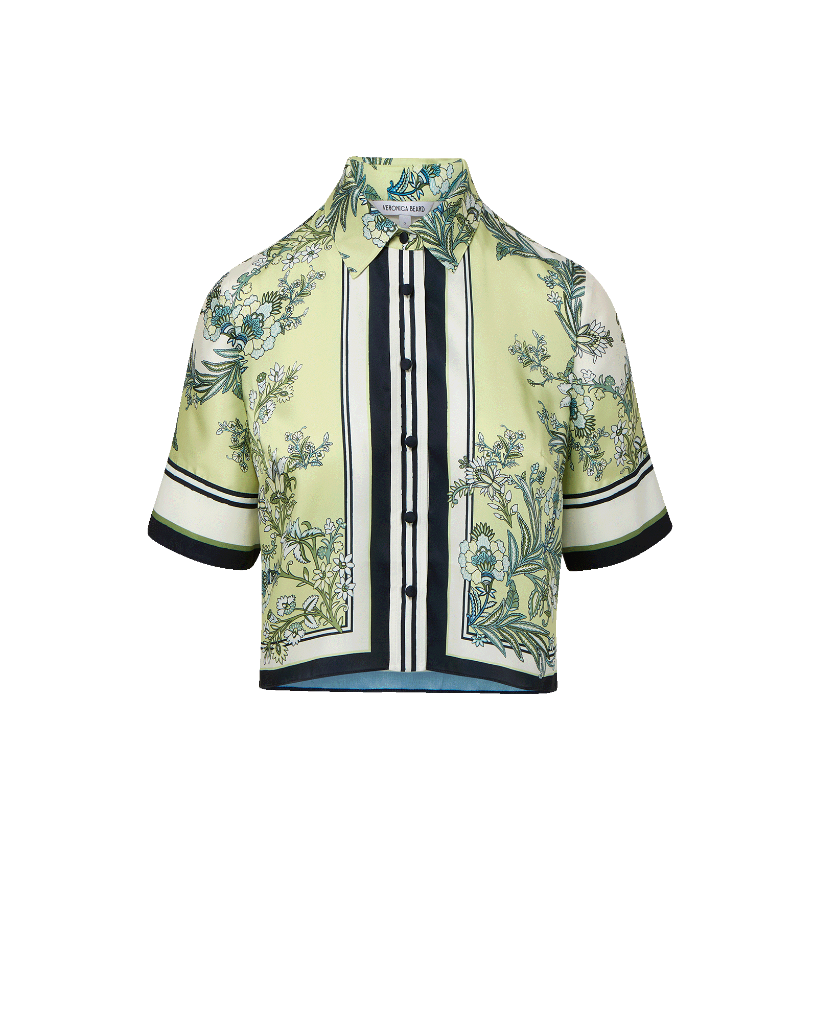 Veronica Beard Spruce Button-Down Shirt - Light Pistachio Multi