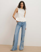 Veronica Beard Nemyah Peplum Tank Top - Dove White