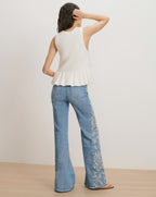 Veronica Beard Nemyah Peplum Tank Top - Dove White