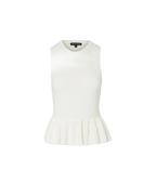 Veronica Beard Nemyah Peplum Tank Top - Dove White