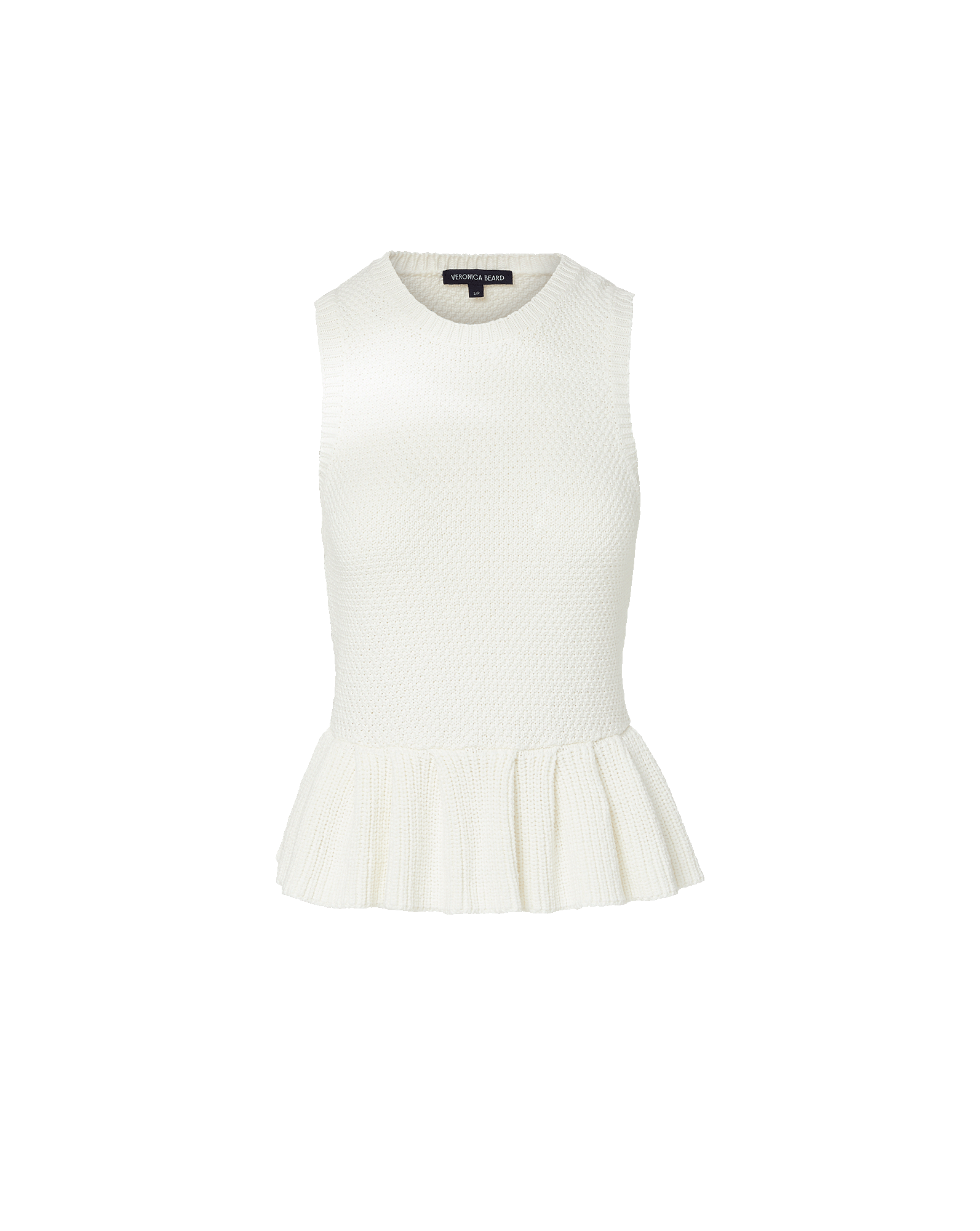Veronica Beard Nemyah Peplum Tank Top - Dove White