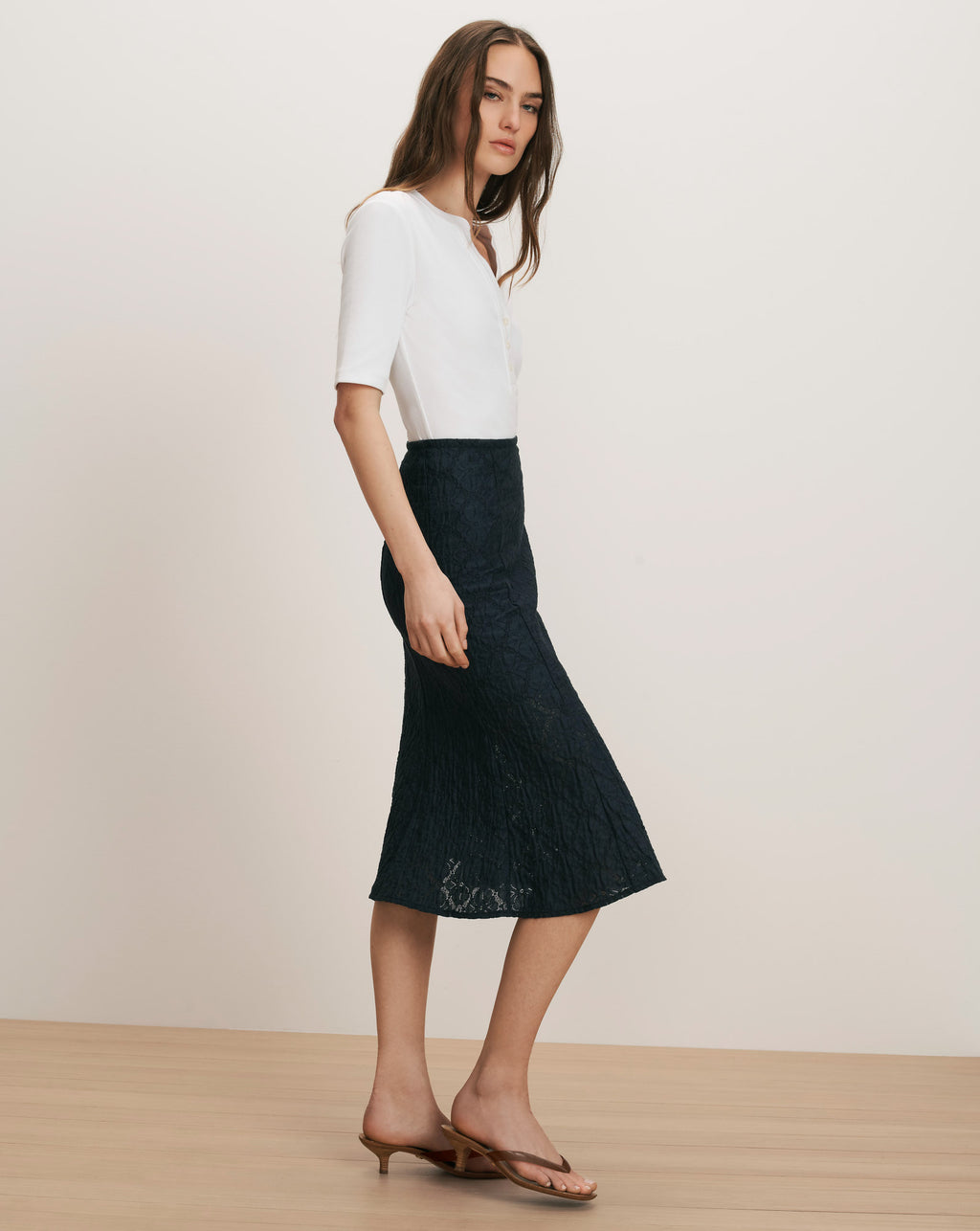 Veronica Beard Massimo Midi Skirt - Navy