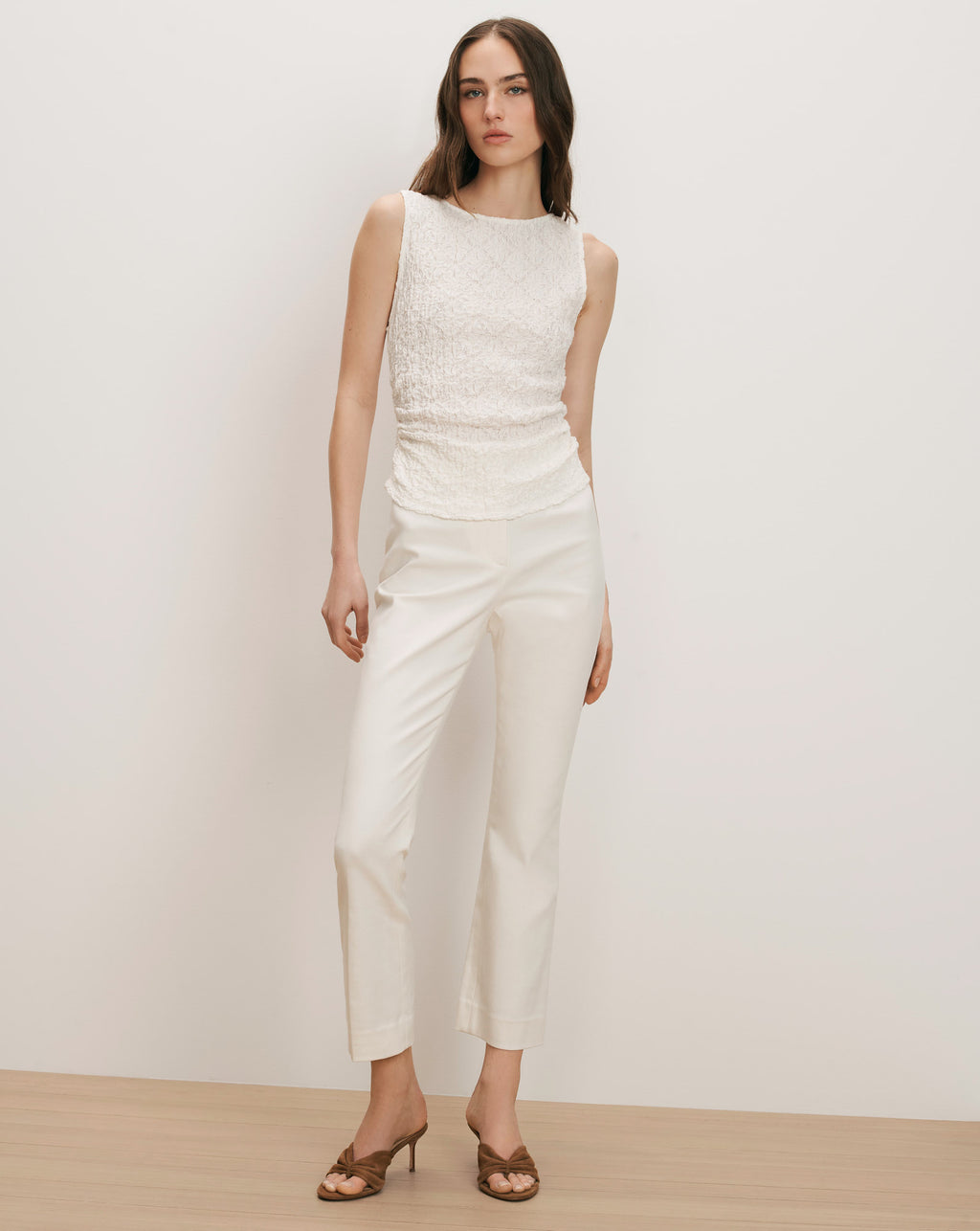 Veronica Beard Selah Lace Tank Top - Dove White