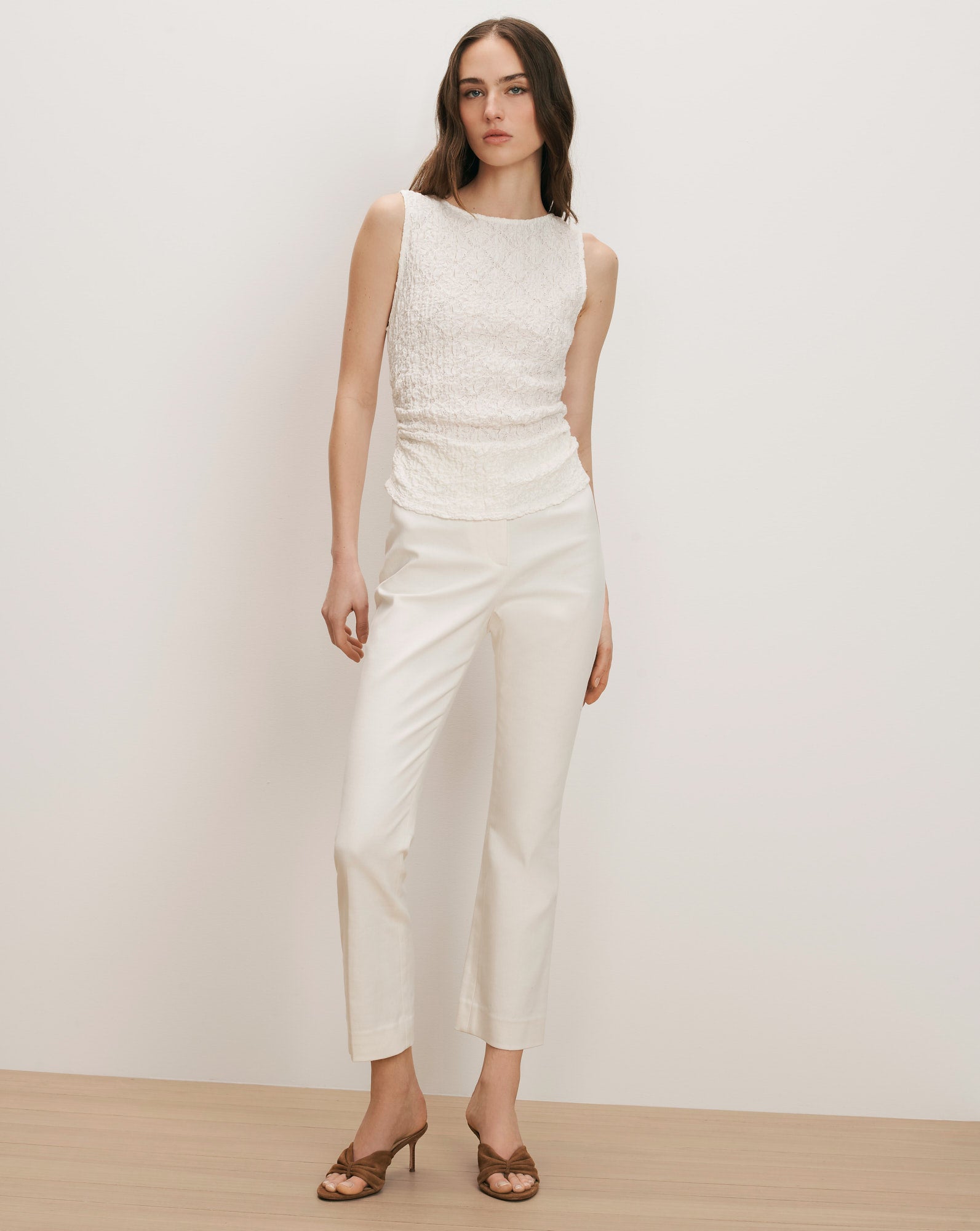 Veronica Beard Selah Lace Tank Top - Dove White