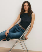 Veronica Beard Selah Lace Tank Top - Navy