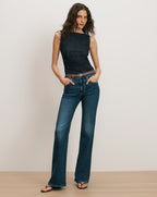 Veronica Beard Selah Lace Tank Top - Navy