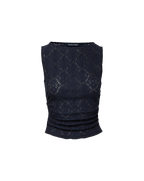 Veronica Beard Selah Lace Tank Top Navy