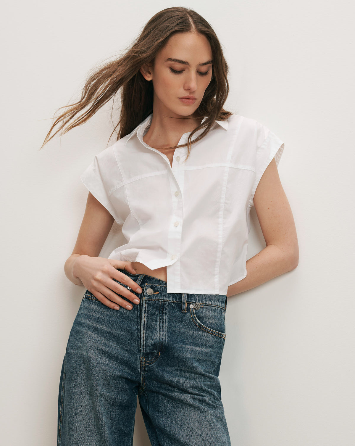 Veronica Beard Nestor Button-Down Shirt - White