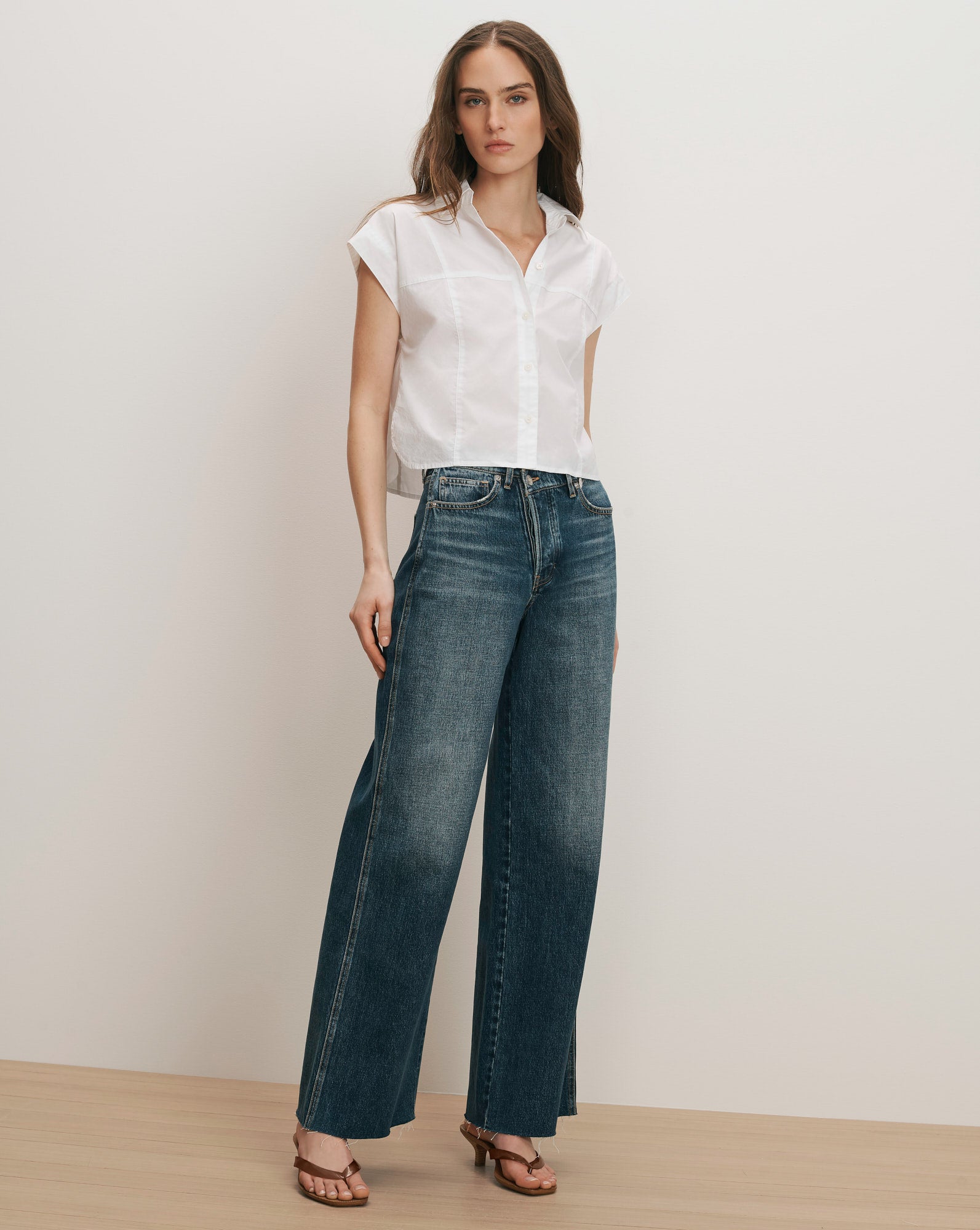 Veronica Beard Nestor Button-Down Shirt - White