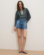 Veronica Beard Cyra Tunic Top - Navy Multi