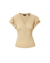 Veronica Beard Aphrodite Top - Stone Khaki