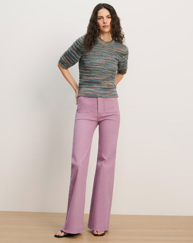 Veronica Beard Joplin Patch-Pocket Flare Jean - Orchid Haze