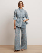 Veronica Beard Lane Burnout Denim Jacket - Lakeshore